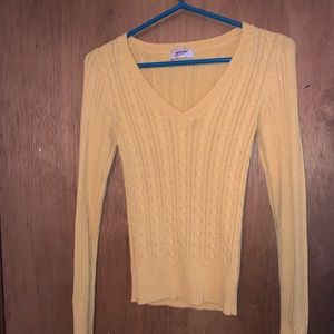 Yellow Deep V sweater